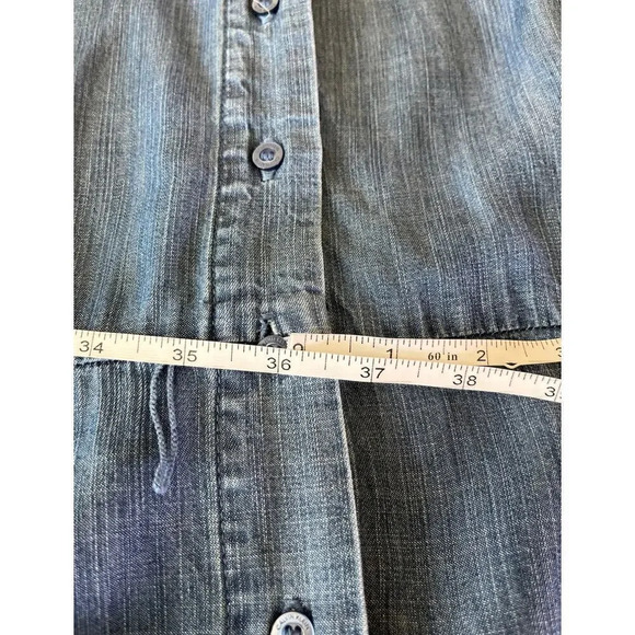 Calvin Klein Womens Blue Jeans Long Dress Front Slit FLAW BELT MISSING - Picture 7 of 15